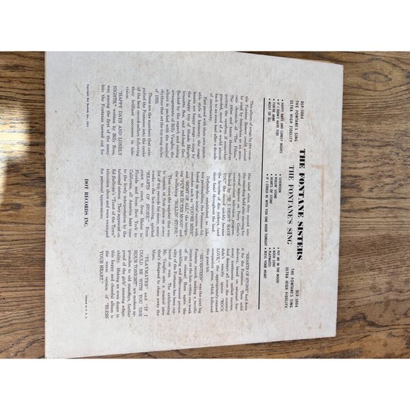 The Fontane Sisters "The Fontanes Sing" Vinyl Record 33 1/3 RPM DLP 3004 Vintage - Picture 2 of 4